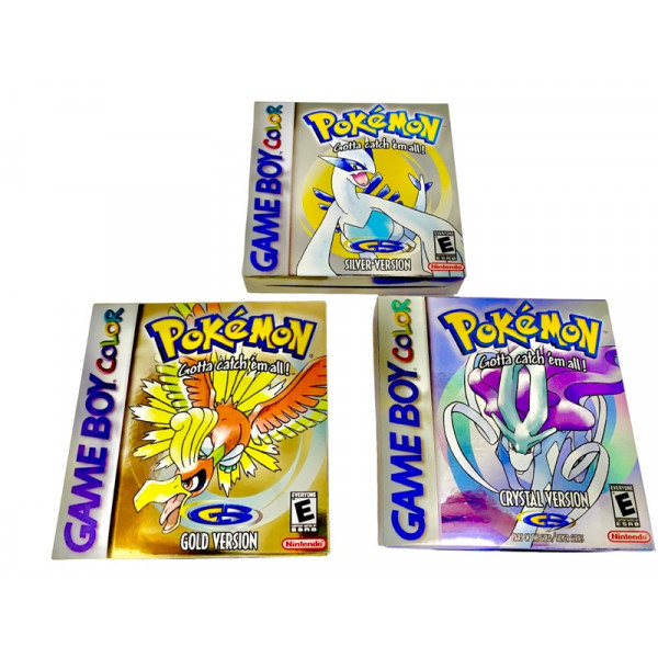 Pokemon Gold Silver & Crystal* - Gameboy Color Pokemon Games Boxed