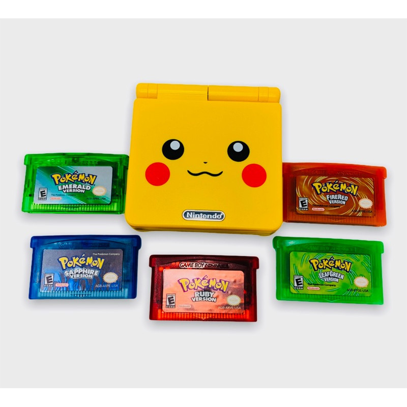 Pikachu Gameboy Advance SP Bundle w/Pokémon Games