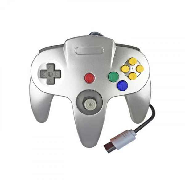 N64 Style Controller Metallic Silver - Original Nintendo 64 Controller Silver