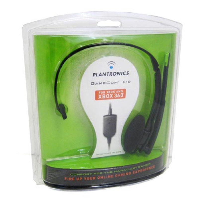 For XBox and XBox 360 - Plantronics GameCom Stereo Corded Headset X10 - New